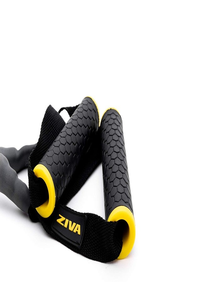 Ziva Portable Lightweight Resistance Tube Band - Multiple Resistance Avail - Nylon Safety Sleeve and Foam Handles for Home Fitness, Strength Training, Cross Workouts - Extra Heavy 45-50 lbs - Image 4
