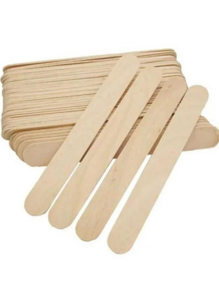 Generic Durable, multi-use wooden sticks, 150 pieces for waxing and hair removal, as well as for handicrafts and artistic works. Made of natural wood. Easy to use and suitable for children and adults.  - Image 1