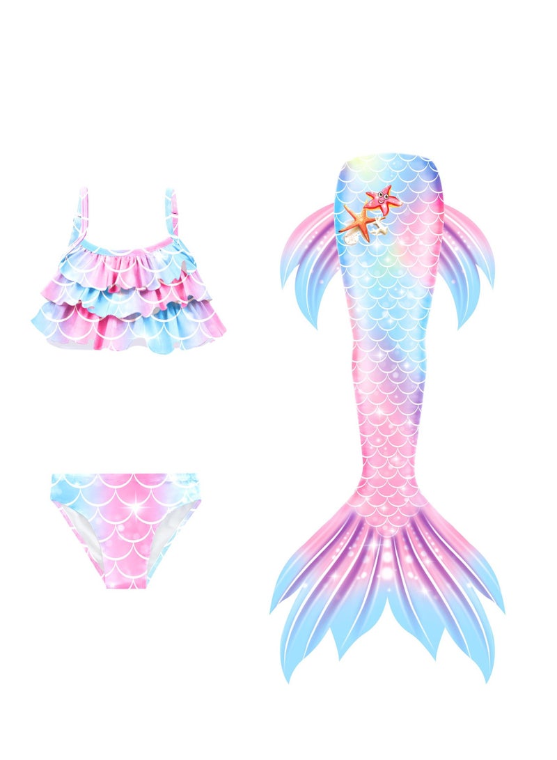 KUYING Children's Mermaid Swimsuit Bikini