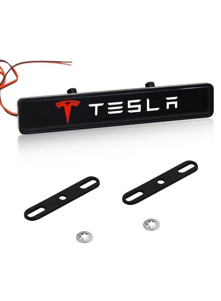 Vierex Car Front Hood Grille LED Emblem Light for Tesla Model 3 Model Y Model X Model S – Waterproof Decorative Logo Light, Front Grille Decal Badge with Dynamic Lighting Effect - Image 4