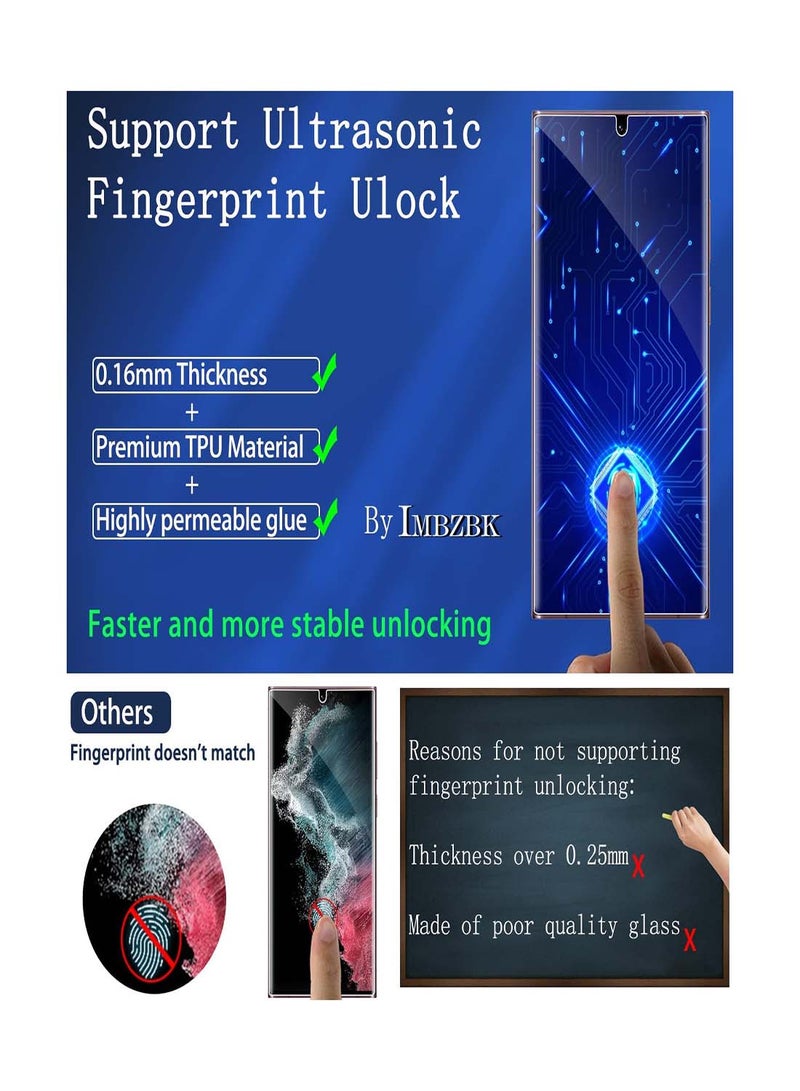 SYOSI [3+3 Pack] for Samsung Galaxy S22 Ultra 5G Screen Protector [Not Glass], 3Pcs Flexible TPU Film with 3PcsTempered Glass Camera Lens Protector, Fingerprint Compatible, Galaxy S22 Ultra Protector - Image 5