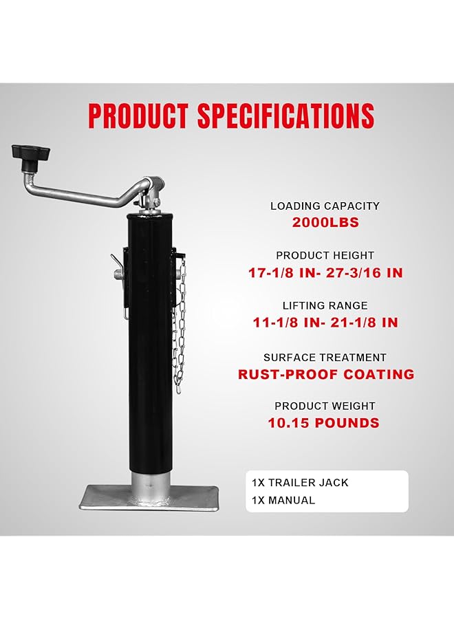 بيج ريد رافعة مقطورة دوارة قابلة للتركيب على الأنابيب، سعة 2000 رطل، Atr39003R - Image 5