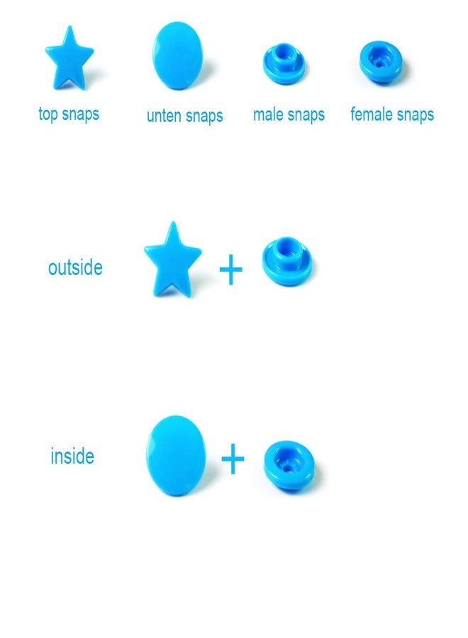 BetterJonny 150 Sets KAM Snaps Star Shaped with Storage Box, BetterJonny 15-Colors Size 20 T5 Glossy Plastic Resin Fasteners Punch Poppers Closures No-Sew Buttons for Crafts Cloth - Image 2