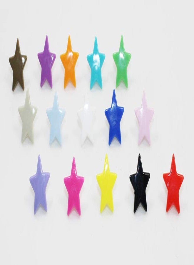 BetterJonny 150 Sets KAM Snaps Star Shaped with Storage Box, BetterJonny 15-Colors Size 20 T5 Glossy Plastic Resin Fasteners Punch Poppers Closures No-Sew Buttons for Crafts Cloth - Image 5