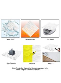 RATSAW 12 Pack 3D Wall Panels 3D Texture PVC Wallpaper Diamond Design Decorative Wall Cover Length 50cm width 50cm  - Image 5