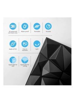RATSAW 12 Pack 3D Wall Panels 3D Texture PVC Wallpaper Diamond Design Decorative Wall Cover Length 50cm width 50cm  - Image 4