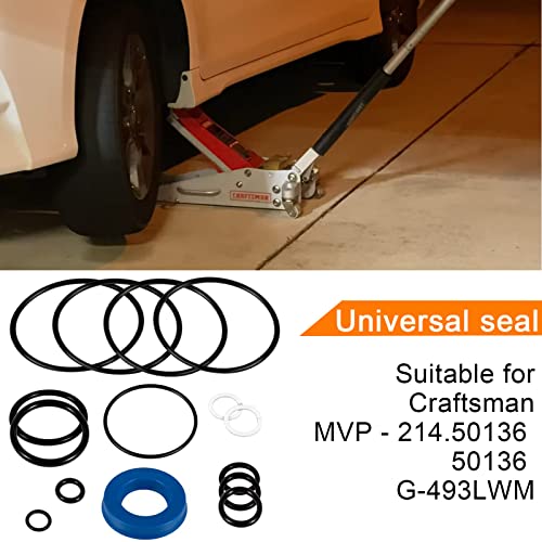 YMT Floor Jack Seal Replacement Kit Suitable for Sears, Craftsman, MVP - 214.50136, 50136, G-493LWM（15 PCS） - Image 2