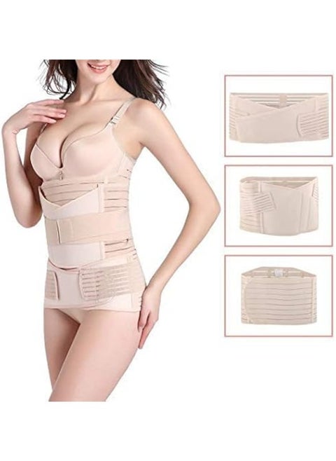 3 in 1 Postpartum Belly Band Post Partum Support Recovery Belly,waist,pelvis Belt ,with 3 Pieces Belts (Belly Belt&Waist Belt&Pelvis Belt)