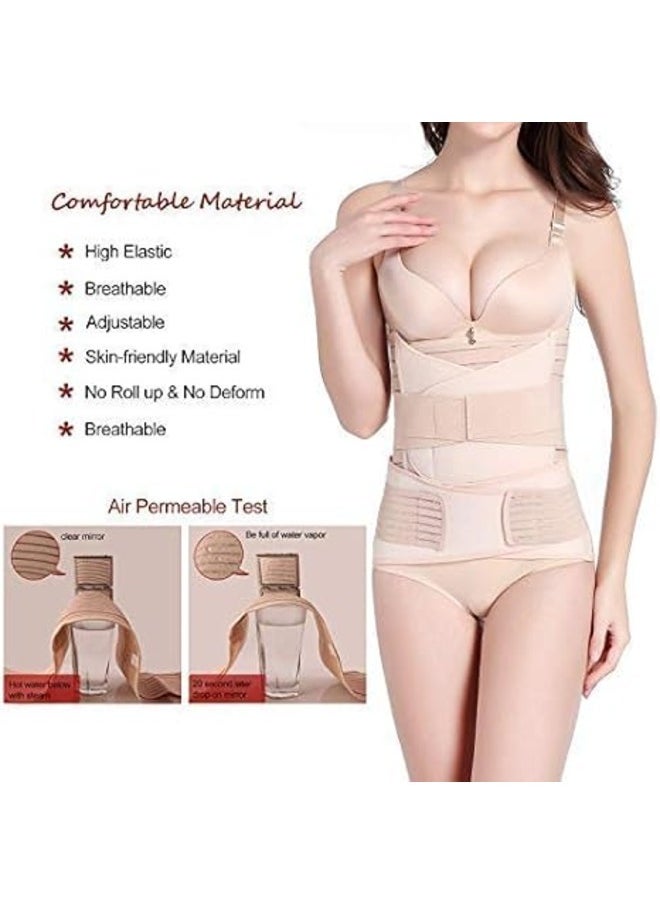 3 in 1 Postpartum Belly Band Post Partum Support Recovery Belly,waist,pelvis Belt ,with 3 Pieces Belts (Belly Belt&Waist Belt&Pelvis Belt)