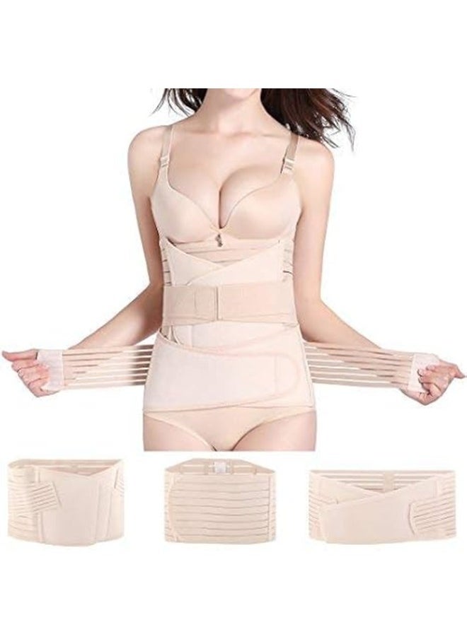 3 in 1 Postpartum Belly Band Post Partum Support Recovery Belly,waist,pelvis Belt ,with 3 Pieces Belts (Belly Belt&Waist Belt&Pelvis Belt)