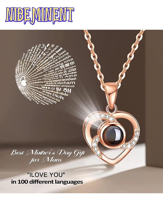 NIBEMINENT Preserved Flowers Gift Box - Forever Red Rose with I Love You Necklace for Mom/Daughter/Girlfriend/Wife on Anniversary/Wedding/Birthday/Birthday (Red) - Image 2