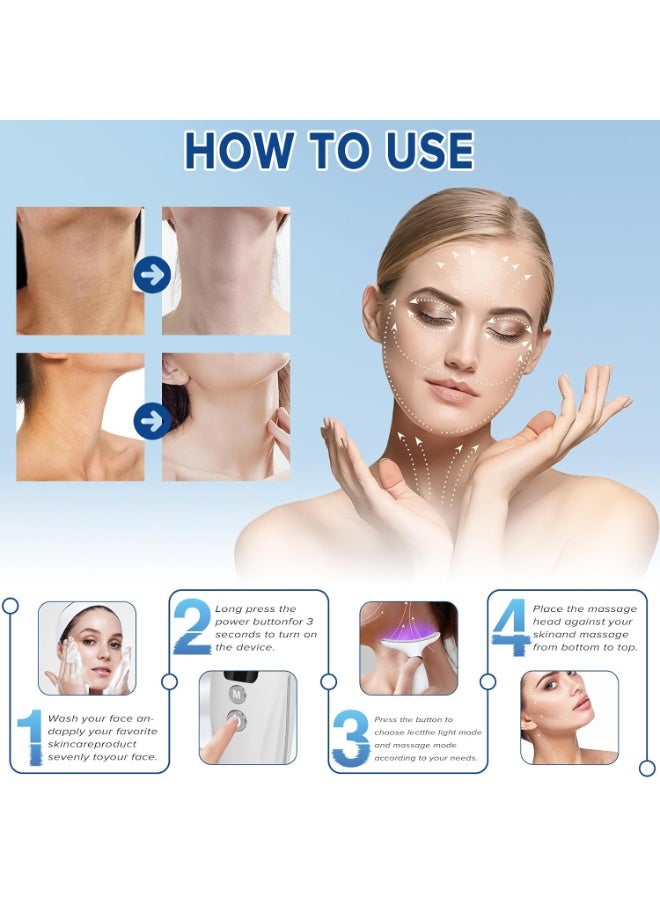 RION Neck Face Massager with 7 color modes LED Facial Massager with Heat 45±5°C, Microcurrent and Sonic Vibration for Anti-Aging, Wrinkle Reduction, Skin Firming & Neck Lifting - Image 2