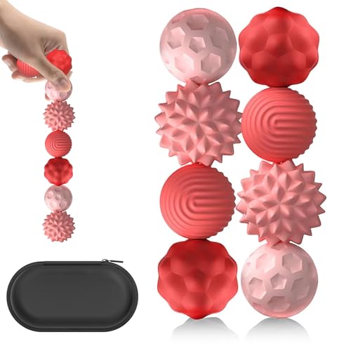 Kizcmvre Silicone Magnetic Fidget Balls 8Pcs Sensory Magnetic Silicone Balls Desk Toy for Stress Relief and ADHD AnxietySilent Magnet with Textured Surface for Teens and Adults Pink - Image 1