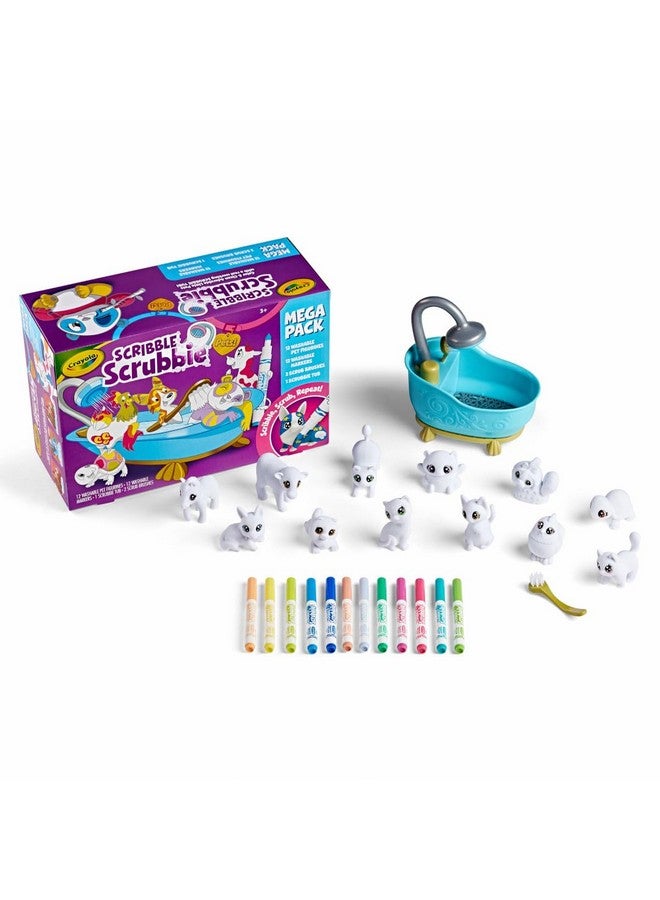 Crayola Scribble Scrubbie Pets Mega Set (25+ pcs), Reusable Pet Care Toy, Toys for Girls & Boys, Gift for Kids, Ages 3, 4, 5 - Image 2