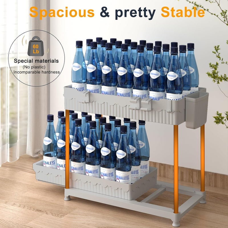 Sevenblue 3 Pack Under Sink Organizers, 2-Tier Multi-Use Kitchen and Bathroom Organizers and Storage with Sliding Drawers，Bathroom Cabinet Organizer (Gray, 12.8 Inch) - Image 5