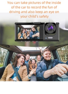 ماركة غير محددة ثلاث كاميرات كاميرا Dash Cam الذكية Dash Cam Pro Plus بدقة 2 ميجابكسل/دقة 1 ميجابكسل/شبكة واي فاي مجانية/مراقبة وقوف السيارات على مدار 24 ساعة/زاوية رؤية عريضة 170 درجة  - Image 3