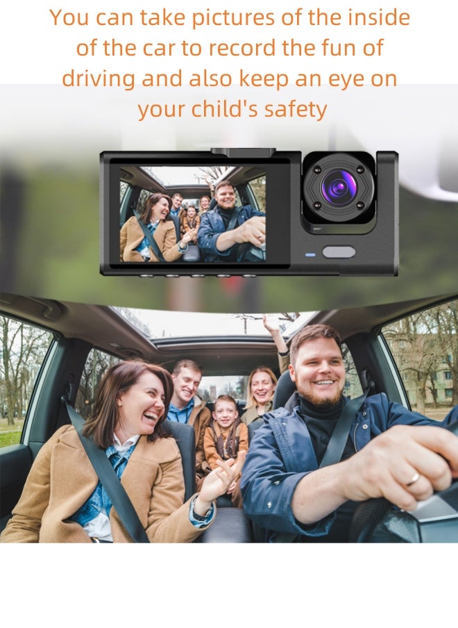 ماركة غير محددة - ثلاث كاميرات كاميرا Dash Cam الذكية Dash Cam Pro Plus بدقة 2 ميجابكسل/دقة 1 ميجابكسل/شبكة واي فاي مجانية/مراقبة وقوف السيارات على مدار 24 ساعة/زاوية رؤية عريضة 170 درجة - Image 1