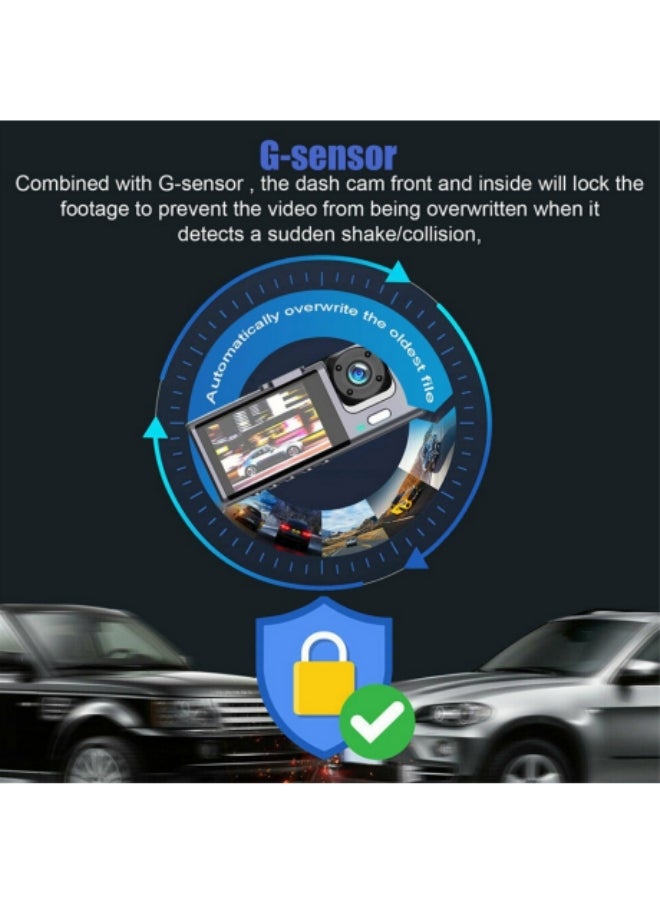 ماركة غير محددة - ثلاث كاميرات كاميرا Dash Cam الذكية Dash Cam Pro Plus بدقة 2 ميجابكسل/دقة 1 ميجابكسل/شبكة واي فاي مجانية/مراقبة وقوف السيارات على مدار 24 ساعة/زاوية رؤية عريضة 170 درجة - Image 1