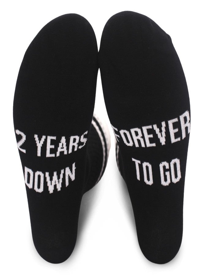 SSQBZU 2 Years Down Forever To Go Socks Gift for 2nd Anniversary, Valentine’s Day, etc.(038) - Image 2