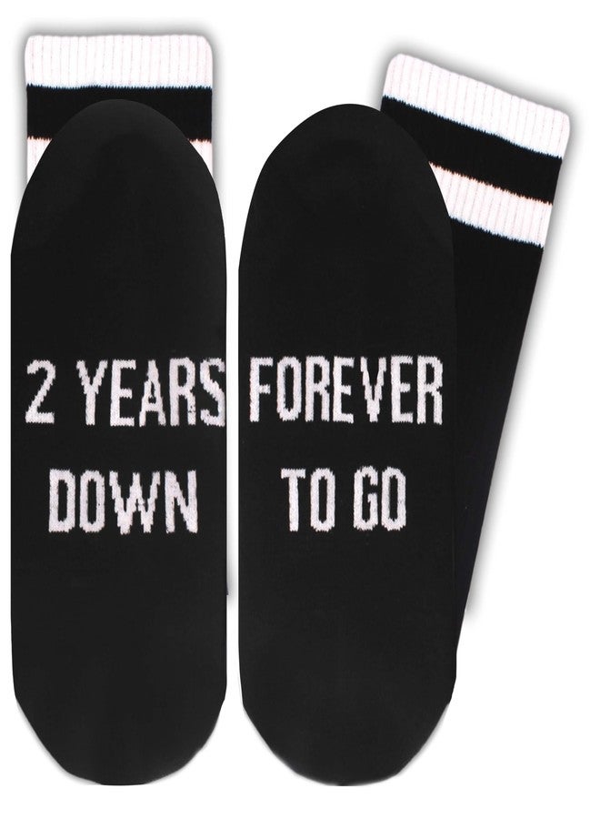 SSQBZU 2 Years Down Forever To Go Socks Gift for 2nd Anniversary, Valentine’s Day, etc.(038) - Image 1