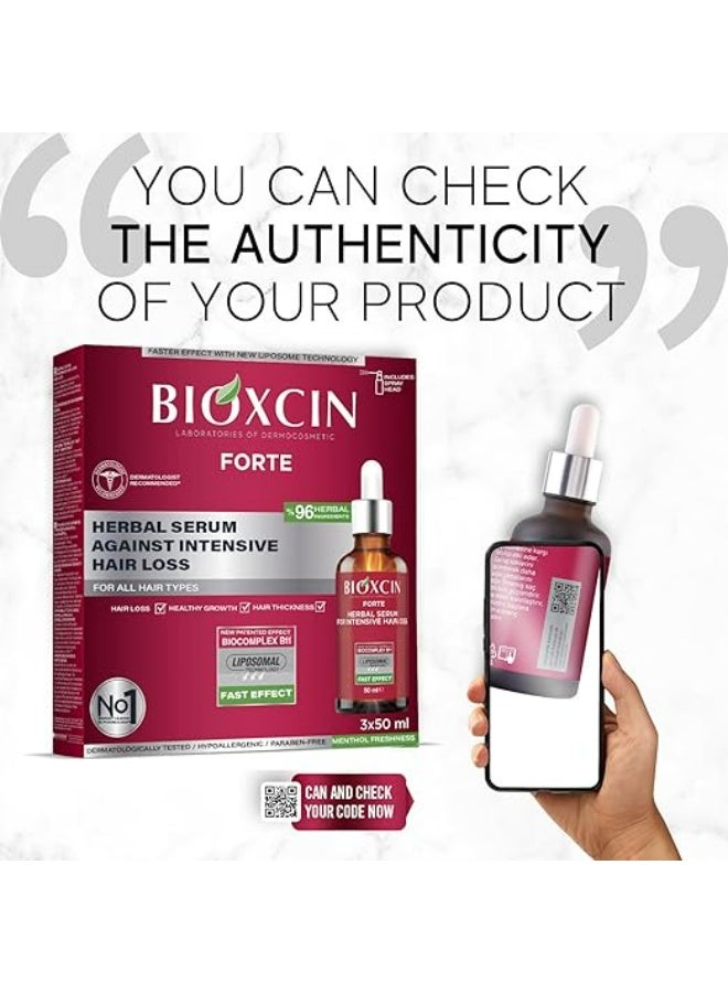 BIOXCIN FORTE HERBAL SERUM FOR INTENSIVE HAIR LOSS 50ML X 3 PCS - Image 1