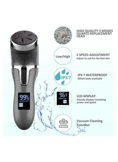 General Rechargeable Electric Foot Callus Remover, 3 Grinding Heads Portable Waterproof Foot File, Professional Pedicure Tools Feet Care for Hard Cracked Dry Skin-Black 1200mAh  - Image 2