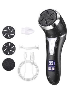 General Rechargeable Electric Foot Callus Remover, 3 Grinding Heads Portable Waterproof Foot File, Professional Pedicure Tools Feet Care for Hard Cracked Dry Skin-Black 1200mAh  - Image 1