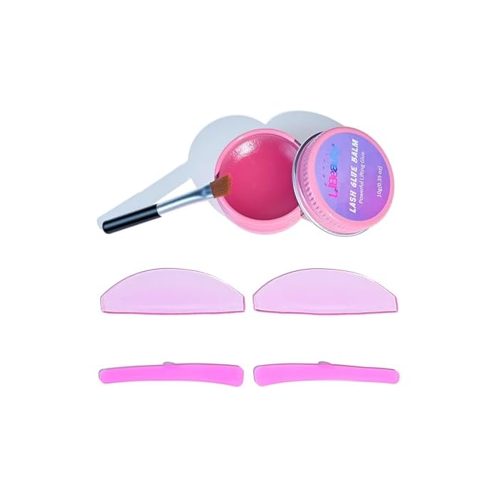 Libeauty 3 Pcs Value Pack, Lash Lift Glue Balm & Korean Flat Shields Kit with Lash Lift Ribbon, Salon and DIY Use, 1mm Ultra Thin Soften Pads, Strong Adhesive Balm, Adhesion-Secured Ribbon
