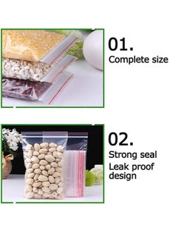 Y&D Seal Bags Clear Plastic Bags, SYOSI 100 Pcs Resealable Poly Storage Pouch for Kitchen Jewellery Craft Beads Small Cookies Sweets  - Image 2