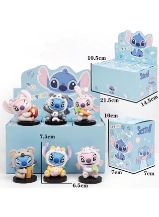Cute Cartoon Alien Bunny Mini Figurin Kawaii Collectible Action Figure Set with Display Base Desk Decor Gift for Kids and Collectors - view 2