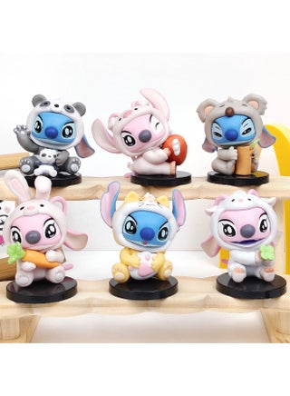 Cute Cartoon Alien Bunny Mini Figurin Kawaii Collectible Action Figure Set with Display Base Desk Decor Gift for Kids and Collectors - view 3