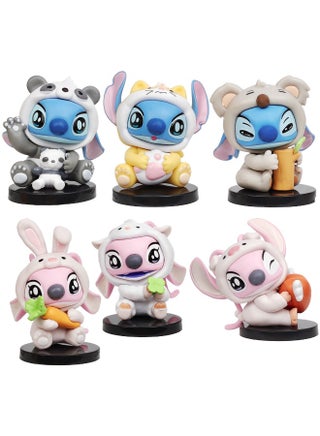 Cute Cartoon Alien Bunny Mini Figurin Kawaii Collectible Action Figure Set with Display Base Desk Decor Gift for Kids and Collectors - view 5