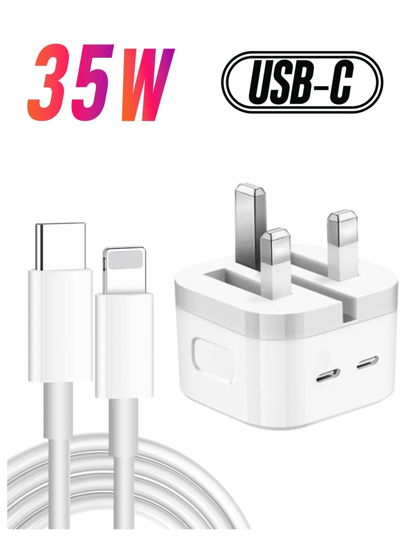 general 35W Dual Ports Fast Charging USB-C+C Power Adapter For Mobile iPhone 13 14 Series - Image 1