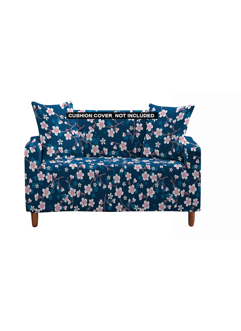 HOUSE OF QUIRK House of Quirk Polyester & Spandex Universal Triple Seater Sofa Cover Big Elasticity Cover for Couch Flexible Stretch Sofa Slipcover Floral Prints (Triple Seater, Blue Daisies)  - Image 1