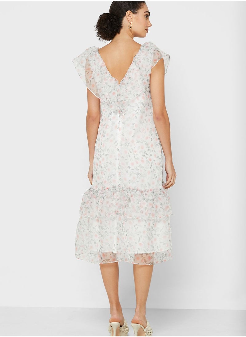 LOST INK Organza Frill Midi Dress  - Image 2