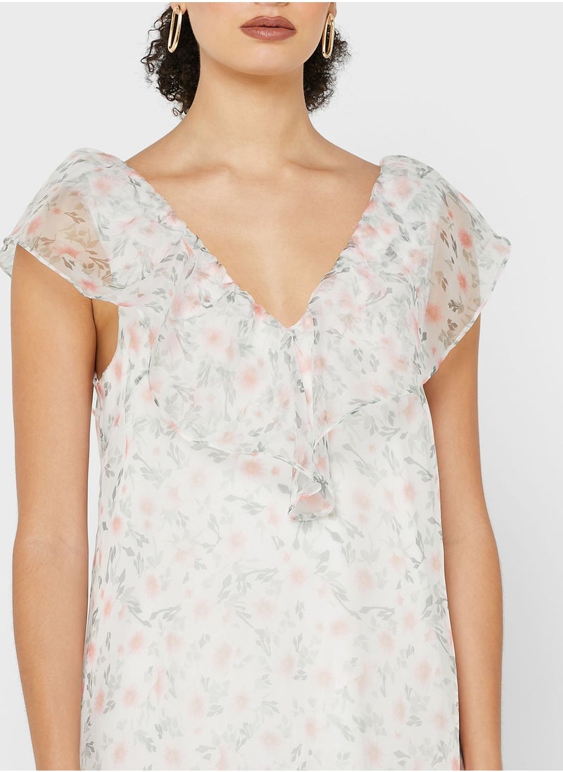 LOST INK Organza Frill Midi Dress  - Image 3