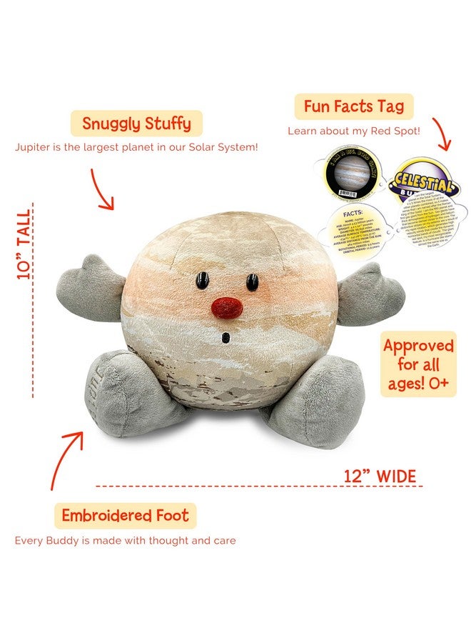 Celestial Buddies Jupiter Buddy | 12" Soft Stuffed Plush, Embroidered Features, Fun Planet Facts Tag for Kids - STEM Learning, Educational Gift, Classroom & Homeschool Science Space Astronomy | 0+ - Image 2