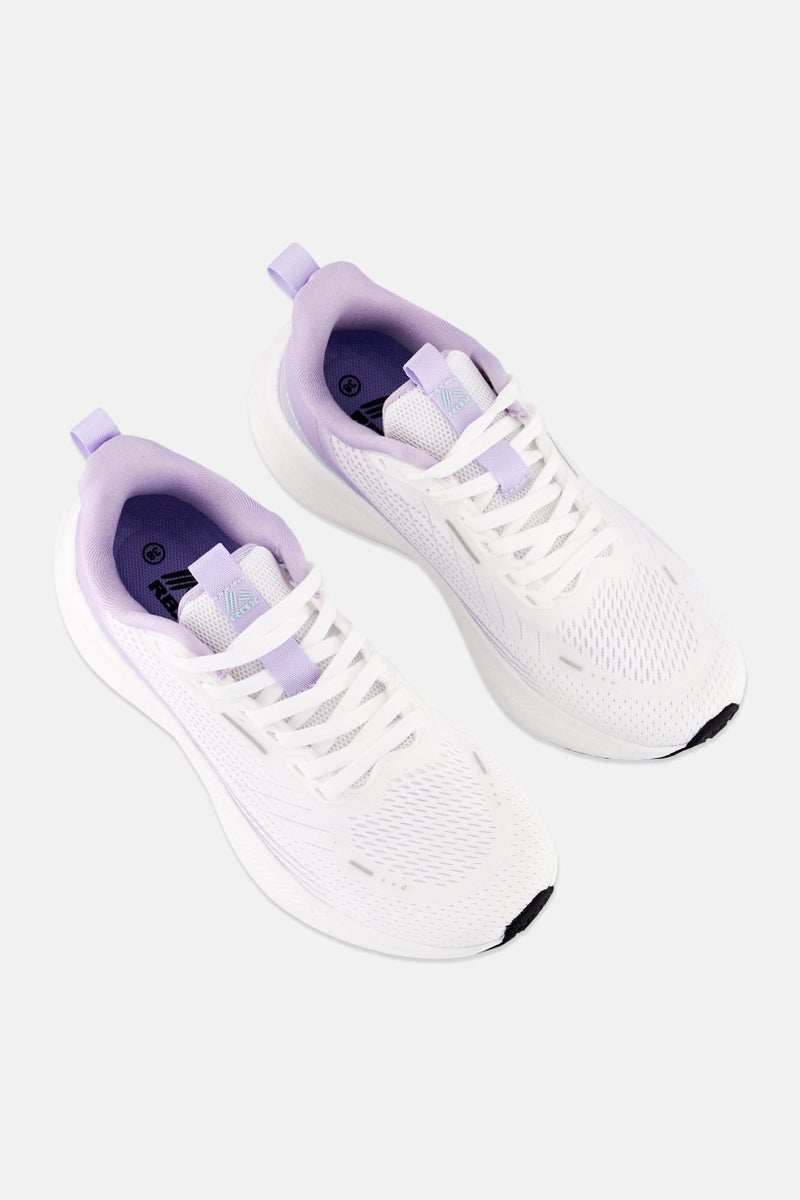 RBX Women Brand Logo Lace Up Training Shoes, White - Image 4