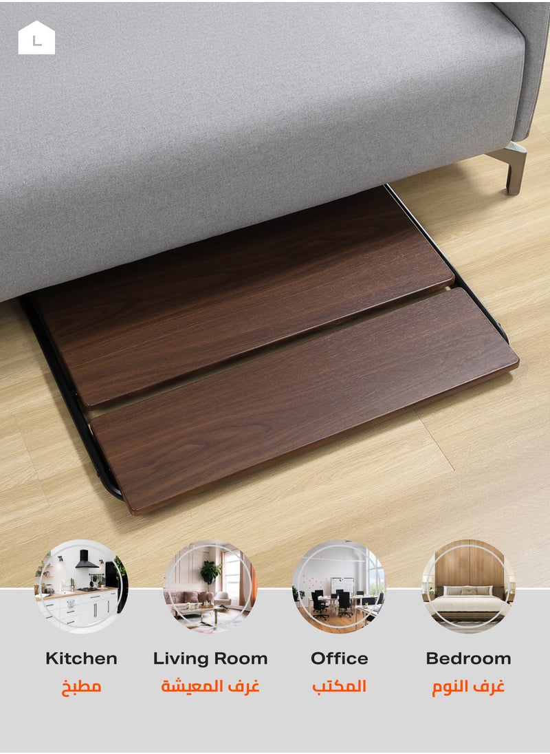 LAWAZIM Foldable Computer Table - Brown, 71.5x55x90.5 - Space-Saving Desk with Two-Tier and Upper Shelf for Storage - Writing Desk for Home Office Dorm Rooms and Small Spaces - No Assembly Needed  - Image 5