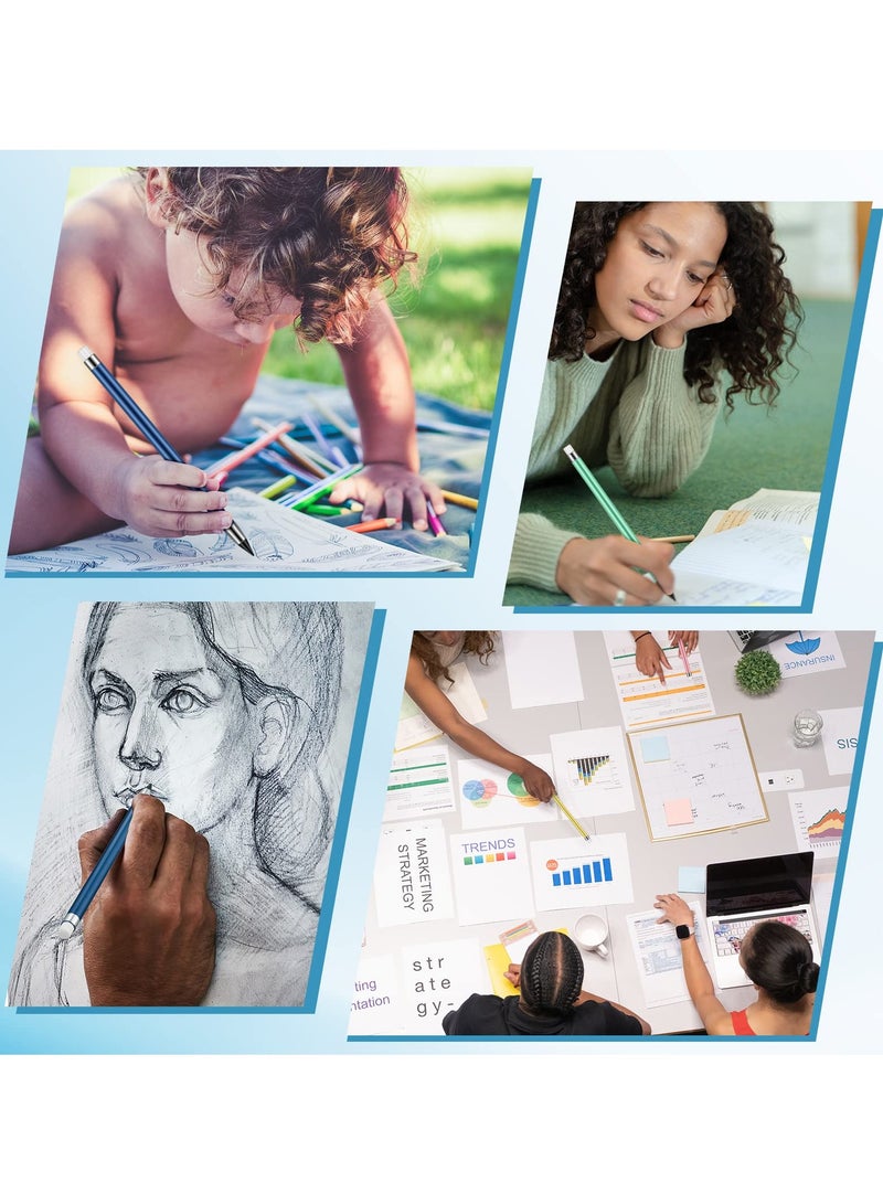 Excefore Inkless Pencil, 21 Pcs Reusable Everlasting Pencil with Eraser, Colorful Pencils Forever Pencil Set with 30 Pcs Replaceable Graphite Nib for Home School Office Writing Drawing - Image 5