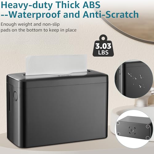 modunful Multifold Paper Towel Dispenser Countertop, Heavy Duty Wide-Design, 300-Sheet Large Capacity Black Paper Towel Holder, Compatible with Tork, AmazonCommercial, Kleenex, Scott, Pacific Multifold Towels - Image 5