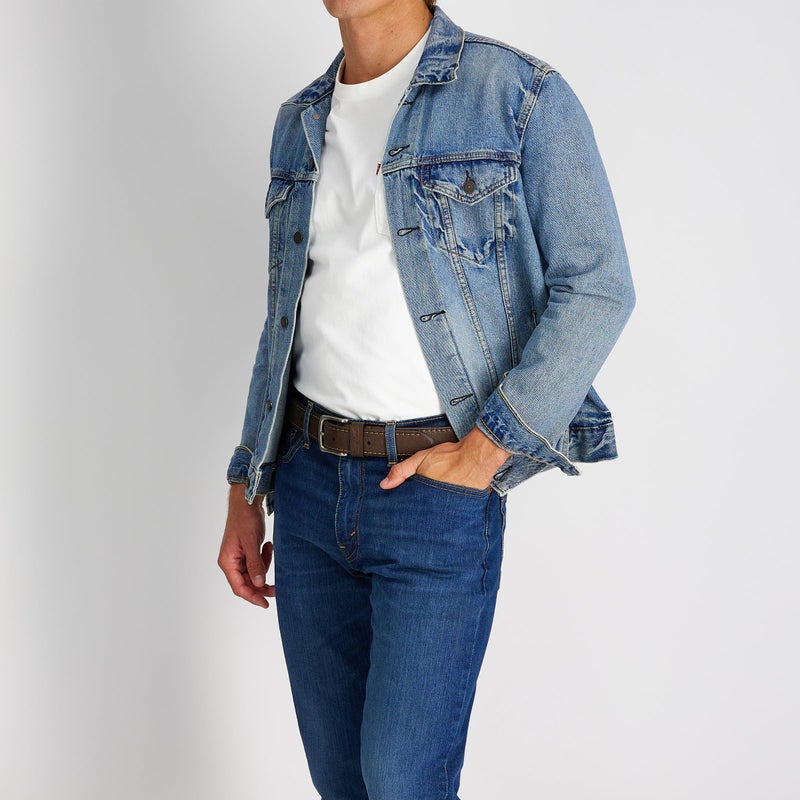 Levi's Men's Casual Leather Belt, Tan Stitch, Large (38-40) - Image 5