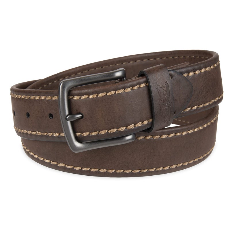 Levi's Men's Casual Leather Belt, Tan Stitch, Large (38-40) - Image 2
