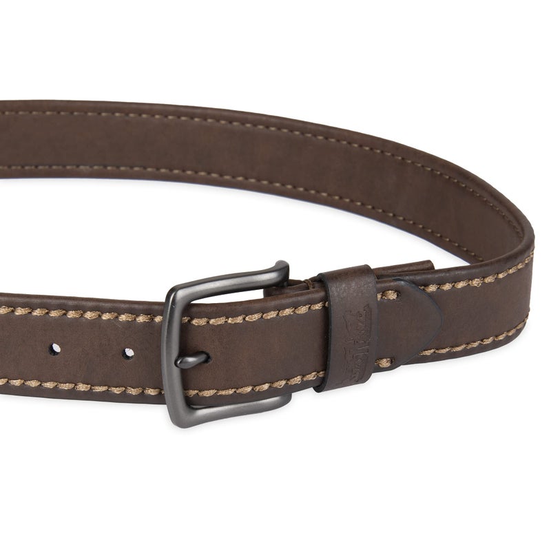 Levi's Men's Casual Leather Belt, Tan Stitch, Large (38-40) - Image 3