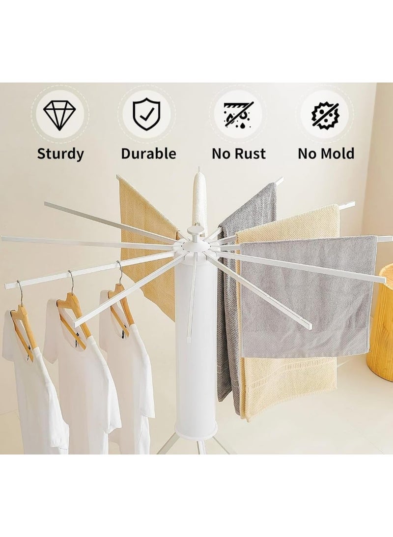 منشر تجفيف ملابس ثلاثي القوائم، منشر ملابس محمول وقابل للطي، موفر للمساحة، مناسب للأرضيات والشرفات وغرف النوم والمنازل - Image 5