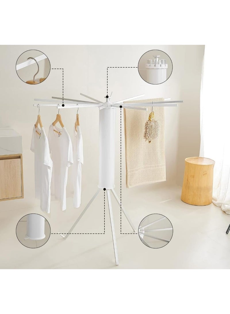 منشر تجفيف ملابس ثلاثي القوائم، منشر ملابس محمول وقابل للطي، موفر للمساحة، مناسب للأرضيات والشرفات وغرف النوم والمنازل - Image 4