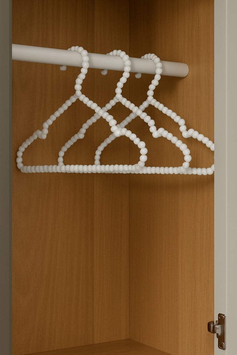 Plastic Bead Hangers Great for Underwear and Light Blouses in the Closet, 3 Pack - Multicolor - Image 3