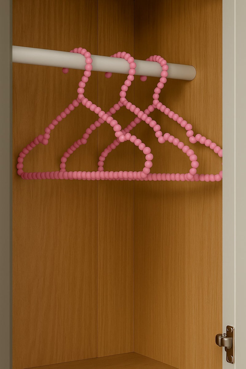 Plastic Bead Hangers Great for Underwear and Light Blouses in the Closet, 3 Pack - Multicolor - Image 4