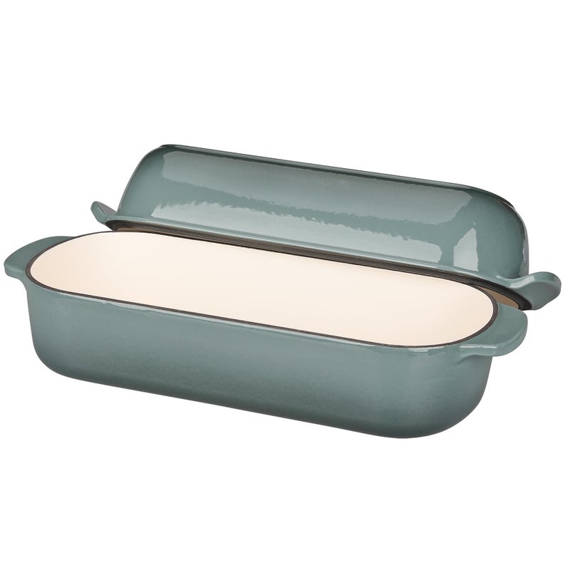 EDGING CASTING Enameled Cast Iron Loaf Pan with Lid, Bread pan, Dutch Oven Bread pan for Homemade Sourdough Bread Baking, 12.5x5.5 inch, 5qt, Slateblue - Image 5