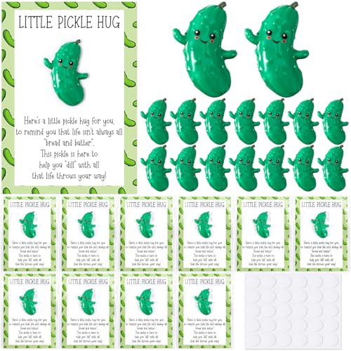 XunYee Pocket Hug Token End of Year Teacher Appreciation Gifts Mini Positive Figurines Pocket Hug Cards Emotional Small Support Gifts for Teacher Nurse Volunteer Employee Coworker30 SetsPickle - Image 1